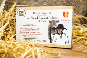 Biscuits apéritifs salés Bleu d'Aumont Aubrac Noix